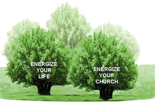 Click one of the dark green trees to learn more about Energizing your Life - and your Church!
