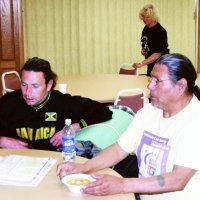Cyrille, Linda and Dennis Banks