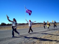 Sacred Walkers on the road in New Mexico, Mountainair to Vaughn