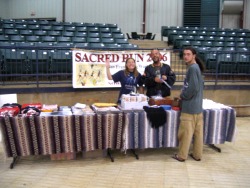 Sacred Run merchandise at the Choctaw Pow-wow 2006-04-02 - K.A., Marcus and Jamie