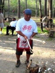 Stickball - demonstration on how the sticks are handcrafted